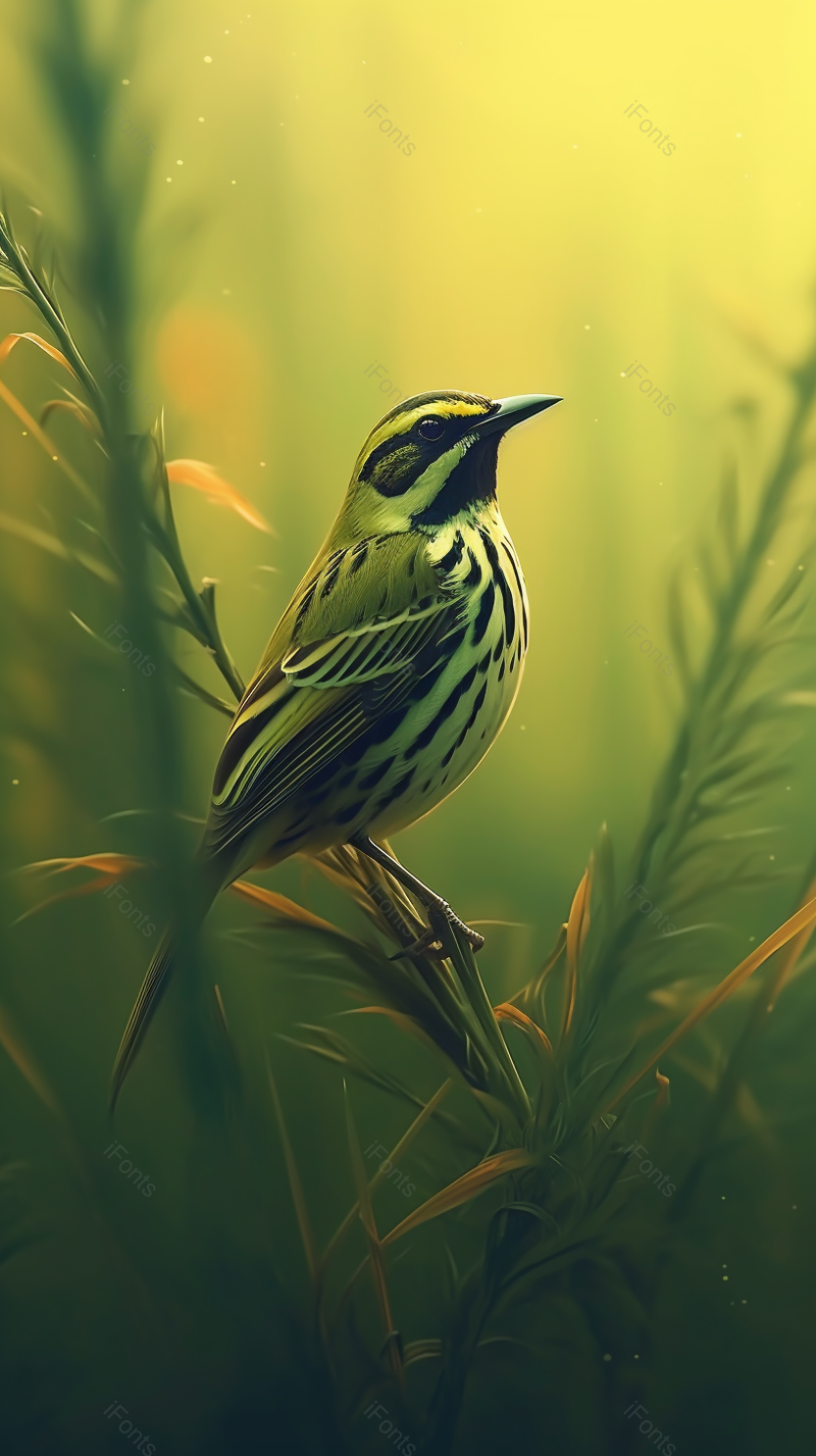 绿色背景动物壁纸卡通鸟雀插画手绘唯美风景图,插画/手绘图,插画/手绘图库,插画/手绘图下载,插画/手绘